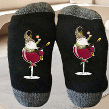 Load image into Gallery viewer, Christmas Gnome Wine Glass Unisex Crew Socks