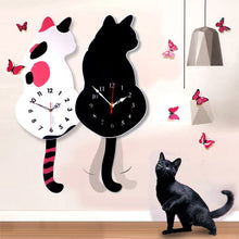 Load image into Gallery viewer, Nordic Cat Wagging Tail Wall Clock