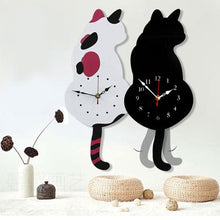 Load image into Gallery viewer, Nordic Cat Wagging Tail Wall Clock