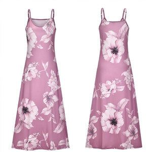 Women Long Section Flower Camisole Dress