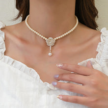 Load image into Gallery viewer, Elegant Pearl Camellia Necklace