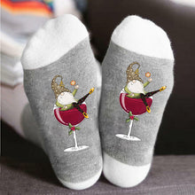 Load image into Gallery viewer, Christmas Gnome Wine Glass Unisex Crew Socks