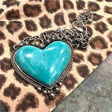 Load image into Gallery viewer, Boho Turquoise Heart Pendant Necklace