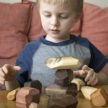 Load image into Gallery viewer, Wood Rock Set Balancing Blocks Toy