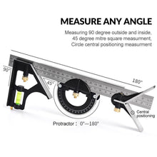 Load image into Gallery viewer, Multifunction Active Square Ruler Angle Ruler