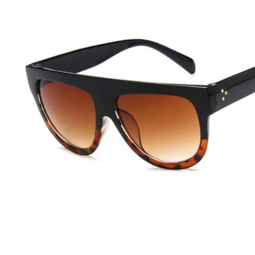 Women Classic Oversized Luxury Gradient Shield-Shaped Sunglasses