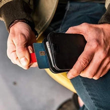 Load image into Gallery viewer, Handmade slim Leather Pull-Out Wallet