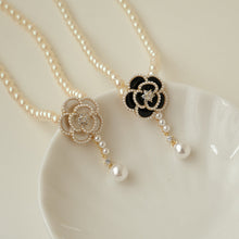 Load image into Gallery viewer, Elegant Pearl Camellia Necklace