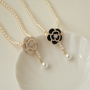 Elegant Pearl Camellia Necklace