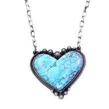 Load image into Gallery viewer, Boho Turquoise Heart Pendant Necklace