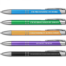 Load image into Gallery viewer, Ballpoint Pens with Interesting Text, 5 Pcs