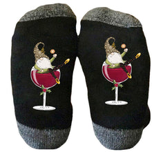 Load image into Gallery viewer, Christmas Gnome Wine Glass Unisex Crew Socks