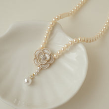 Load image into Gallery viewer, Elegant Pearl Camellia Necklace